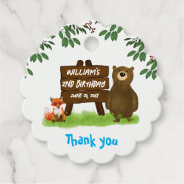 Etiquetas Para Lembrancinhas Rustic Woodland Bear Fox Forest Animals Birthday