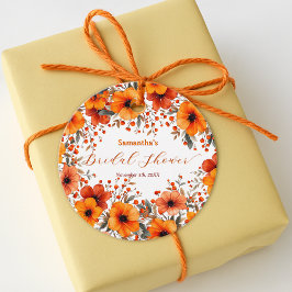 Etiquetas Para Lembrancinhas Rustico Boho Laranja Outono Coroa de Flores Chá de