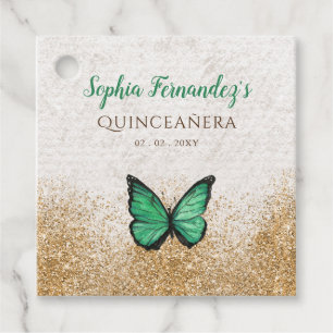 Etiquetas Para Lembrancinhas Rústico Vintage Esmeralda Verde Ouro Borboleta