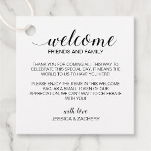 Etiquetas Para Lembrancinhas Saco de boas-vindas do casamento