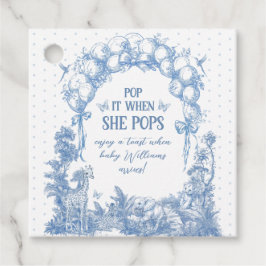 Etiquetas Para Lembrancinhas Safari Animal Blue Toile Baby Boy Chá Ela Pop