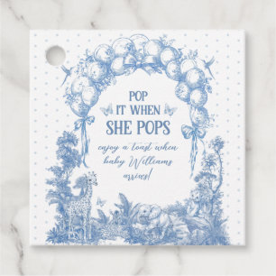 Etiquetas Para Lembrancinhas Safari Animal Blue Toile Baby Boy Chá Ela Pop