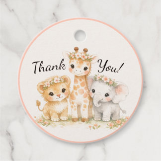 Etiquetas Para Lembrancinhas Safari Baby Girl Animals Lion Elephant Giraffe