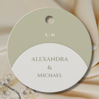 Etiquetas Para Lembrancinhas Sage Green Monograma Japandi Casamento Obrigado