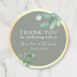 Etiquetas Para Lembrancinhas Sage Green Wedding Tag com Greenery