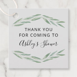 Etiquetas Para Lembrancinhas Sage Greenery Chá de panela Obrigado