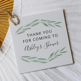 Etiquetas Para Lembrancinhas Sage Greenery Chá de panela Obrigado