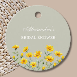 Etiquetas Para Lembrancinhas Sage Verde Chá de Bebê de Noiva com Flores Silvest