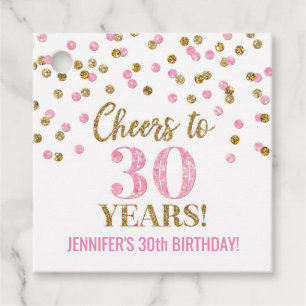 Etiquetas Para Lembrancinhas Saúde para Confetti Rosa Dourado de 30 anos