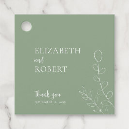 Etiquetas Para Lembrancinhas Script de Casamento Floral de Sage Simples Elegant