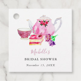 Etiquetas Para Lembrancinhas Script de Chá de panela de Rosa Dusty do do Tea P