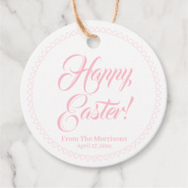 Etiquetas Para Lembrancinhas script personalizado de borda de corações cor-de-r