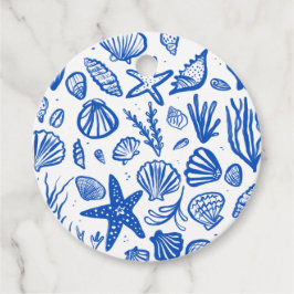 Etiquetas Para Lembrancinhas Seashells Beach Casamento Blue White CUSTOM