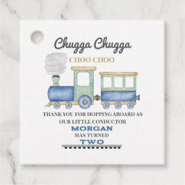 Etiquetas Para Lembrancinhas Segundo aniversário de menino Blue Train Chugga Ch