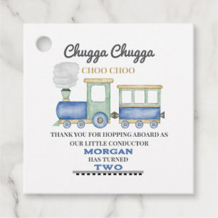 Etiquetas Para Lembrancinhas Segundo aniversário de menino Blue Train Chugga Ch