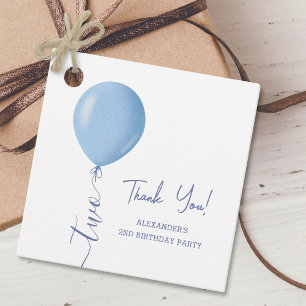 Etiquetas Para Lembrancinhas Segundo aniversário Minimalista Blue Balloon Boy