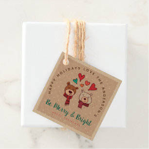 Etiquetas Para Lembrancinhas Seja Feliz e Bright Feriado de inverno para os Urs