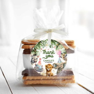 Etiquetas Para Lembrancinhas Selva de Animais de Festa Personalizada Obrigado