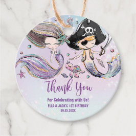 Etiquetas Para Lembrancinhas Sereia e Pirata Sob a Piscina do Mar Aniversário