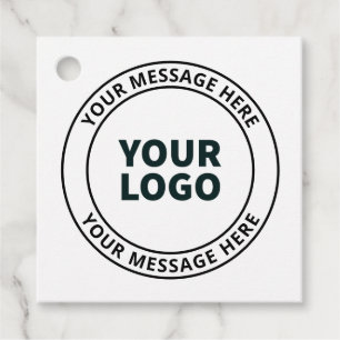 Etiquetas Para Lembrancinhas Seu logotipo carregado + texto circular editável
