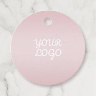 Etiquetas Para Lembrancinhas Seu Logotipo & Ombre Rosa Blush Moderno e Elegante