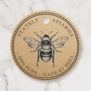 Etiquetas Para Lembrancinhas Seu Nome Aqui Kraft Vintage Honey Jar Lid Tag
