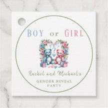 Sexo revela chá de fraldas Teddy Bear azul rosa