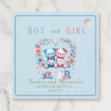 Sexo revela chá de fraldas Teddy Bear azul rosa 3 