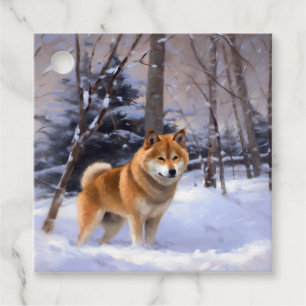 Etiquetas Para Lembrancinhas Shiba Inu Deixe Nevar Natal