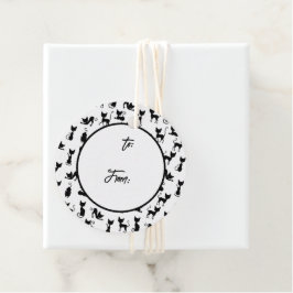 Etiquetas Para Lembrancinhas Silhuette de Gato Preto e Branco