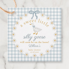 Etiquetas Para Lembrancinhas Silly Goose Blue Gingham Daisy Floral Favor Tags