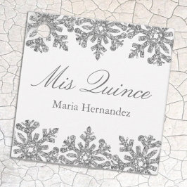 Etiquetas Para Lembrancinhas Silver Snowflake Winter Quinceanera