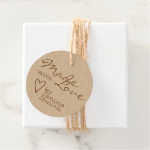 Etiquetas Para Lembrancinhas Símbolo cardíaco do Made Love - Kraft Paper Logo M
