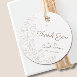 Etiquetas Para Lembrancinhas Simple Cross Floral Thank You Confirmation