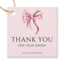 Simple Pink Bow Thank You Business 
