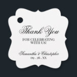 Etiquetas Para Lembrancinhas Simples Elegância Obrigado Casamento<br><div class="desc">Estas bonitas etiquetas de favor são simples,  clássicas,  eternos e elegantes. A design apresenta um fundo branco com letras de escrita pretas legadas: Obrigado por celebrar conosco. Há espaço para os nomes dos casais e a data do casamento.</div>