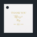 Etiquetas Para Lembrancinhas Simples Elegante Dourado Obrigado Marcas Favorávei<br><div class="desc">Este simples obrigado de ouro elegante que você favorece são perfeitos para o seu casamento moderno minimalista de branco e ouro. O design apresenta fonte mínima de ouro contemporâneo acompanhada de caligrafia formal. Mantenha-o como está,  ou escolha personalizá-lo com seu próprio trabalho de arte ou fotos!</div>