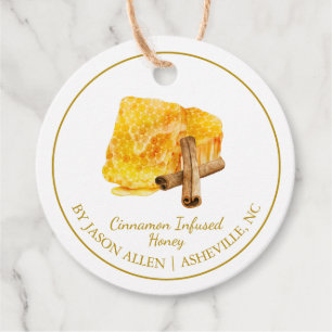 Etiquetas Para Lembrancinhas Simples Honeycomb Cinnamon Infuso Mel Hang