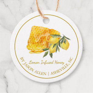 Etiquetas Para Lembrancinhas Simples "Honeycomb Lemon" Mel Perfundido Tag