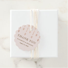 Etiquetas Para Lembrancinhas Simples Vintage Blush Rosa Foil Casamento Obrigado