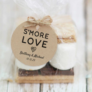 Etiquetas Para Lembrancinhas S'more Love Heart Kraft Rustic Wedding