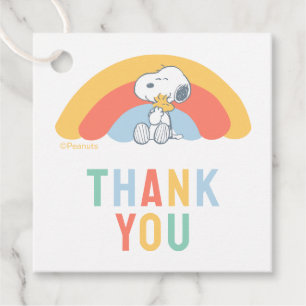 Etiquetas Para Lembrancinhas Snoopy & Woodstock Chuveiro de Bebê Arco-íris Obri