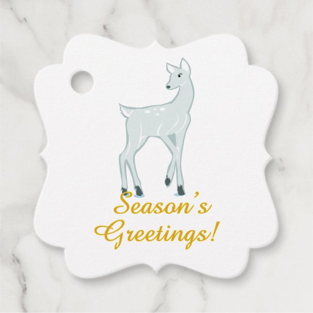 Etiquetas Para Lembrancinhas Snowy Deer (Frente)