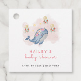 Etiquetas Para Lembrancinhas Sob O Chá de fraldas Floral De Baleia Doce