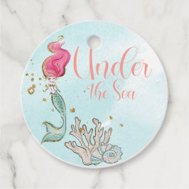 Etiquetas Para Lembrancinhas Sob o Mar de Mermaid Birthday Watercolor