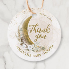 Etiquetas Para Lembrancinhas Sobre a Lua Dourada do Gênero Chá de fraldas neutr