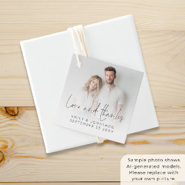 Etiquetas Para Lembrancinhas Sobreposição de Foto Moderna Amor e Agradecimento