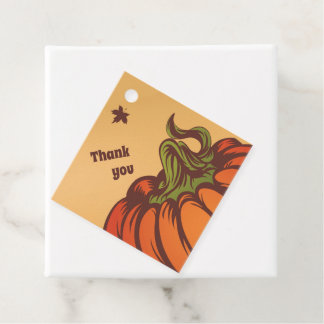 Etiquetas Para Lembrancinhas Solitário de abóbora no campo. As folhas do outono