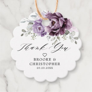 Etiquetas Para Lembrancinhas Sombras de Púrpura Pobre Casamento Floral Moody