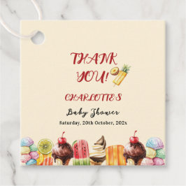 Etiquetas Para Lembrancinhas Sorvete de Aquarela Colorida Chá de fraldas doce